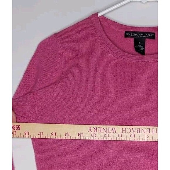 Elena Solano Cashmere Sweater Womens Small Pink Round Neck Classic Long Sleeve - Picture 5 of 7